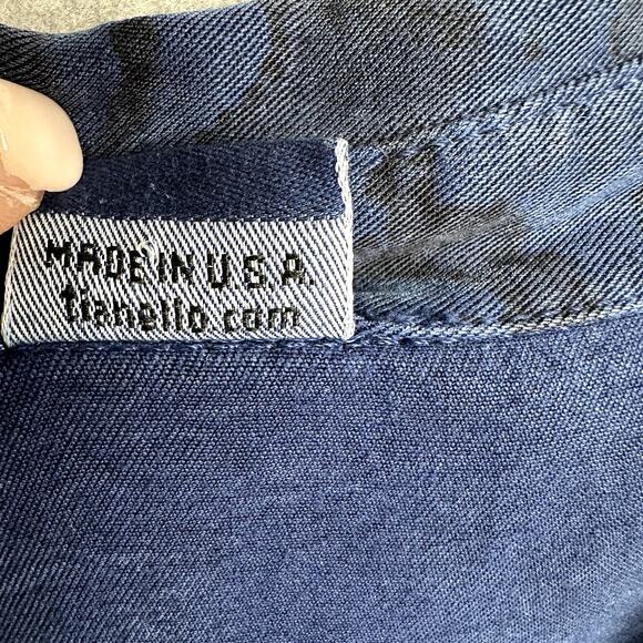 Tianello Steve Barraza Button Down Blouse Womens Size S Floral Blue Black Tencel - Picture 8 of 12